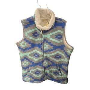 Telluride‎ Clothing Company NWT Aztec Patterned Fleece Zip Up Vest Size Large